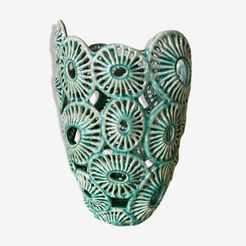 Vase en ceramique turquoise