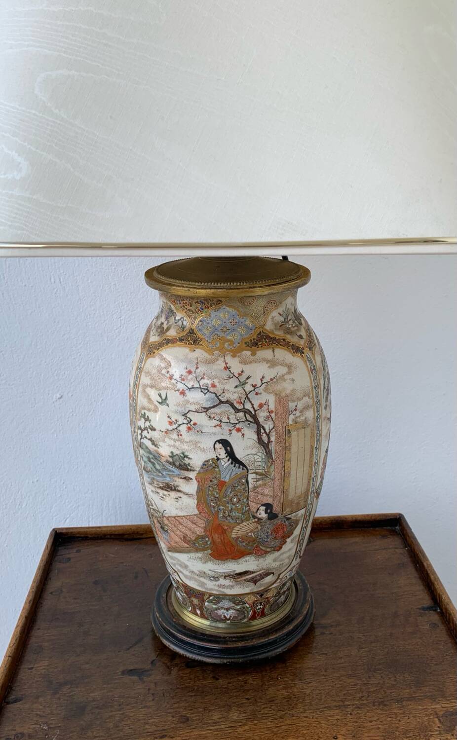 Japanese Satsuma lamp