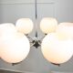 Lustre vintage en chrome et opaline, italie, 1970s