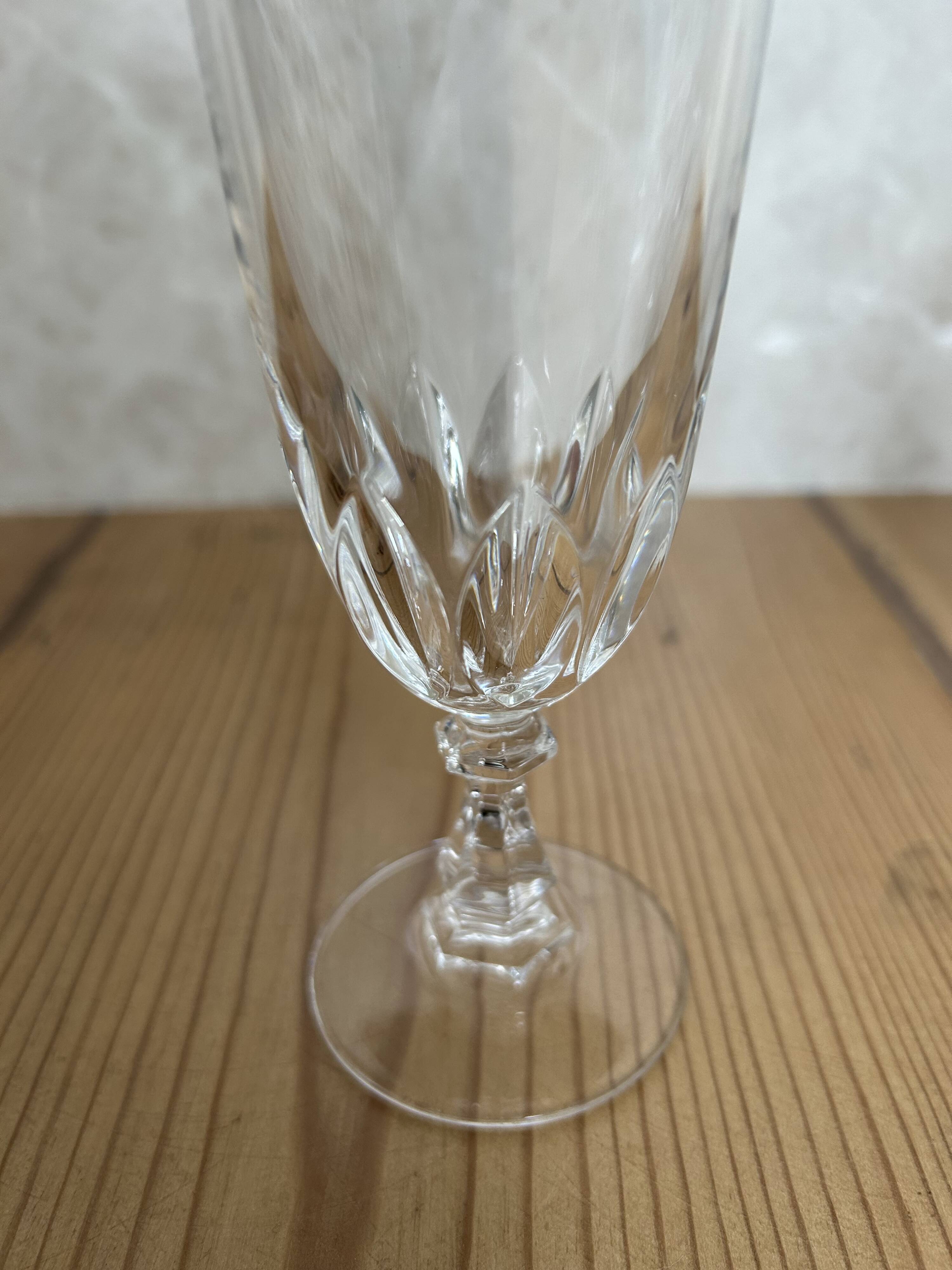 Set of 4 antique crystal flutes