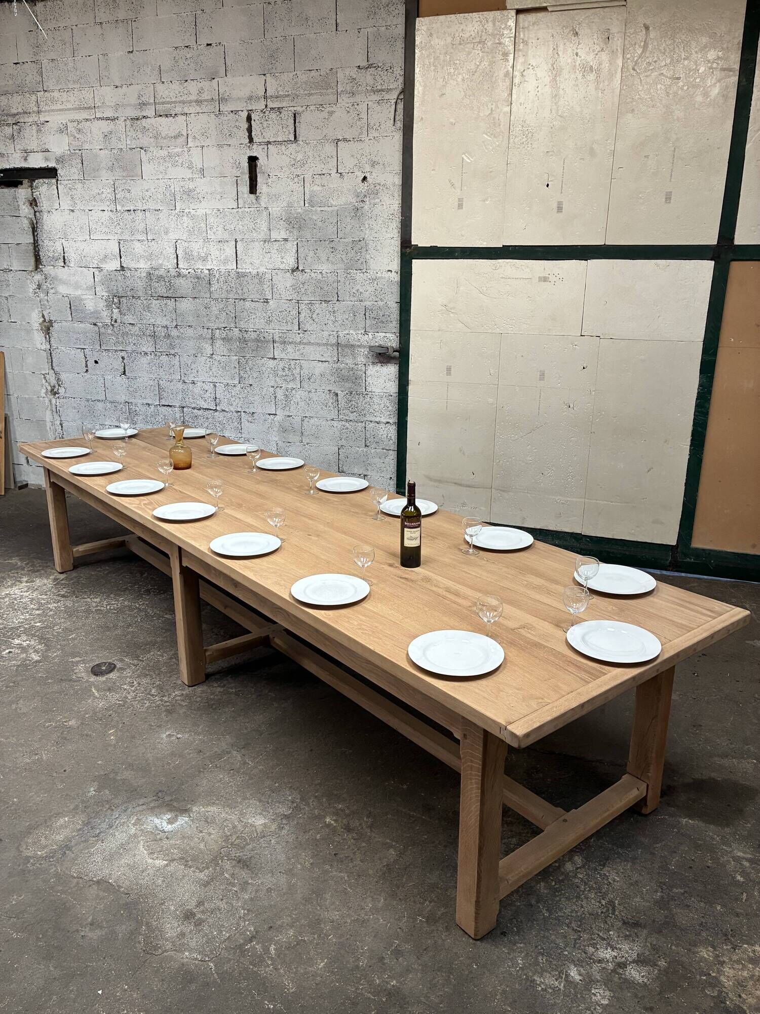 Solid oak farmhouse table