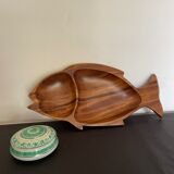 Wooden fish shaped dish