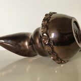 Pitcher ceramic iridescent signed Vallauris Giraud