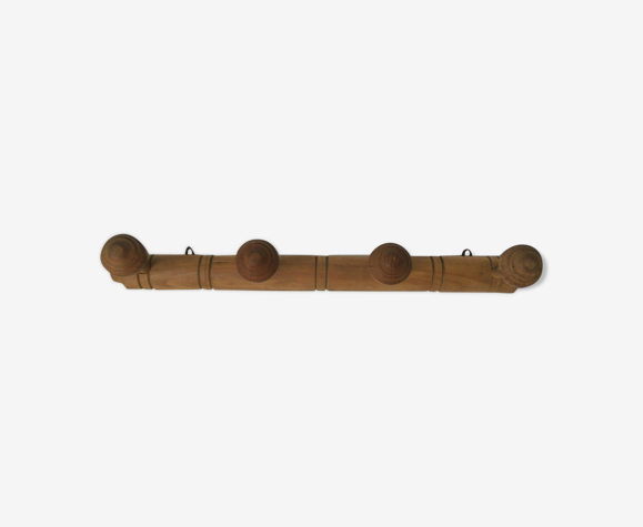 Porte manteaux bois 4 patères vintage