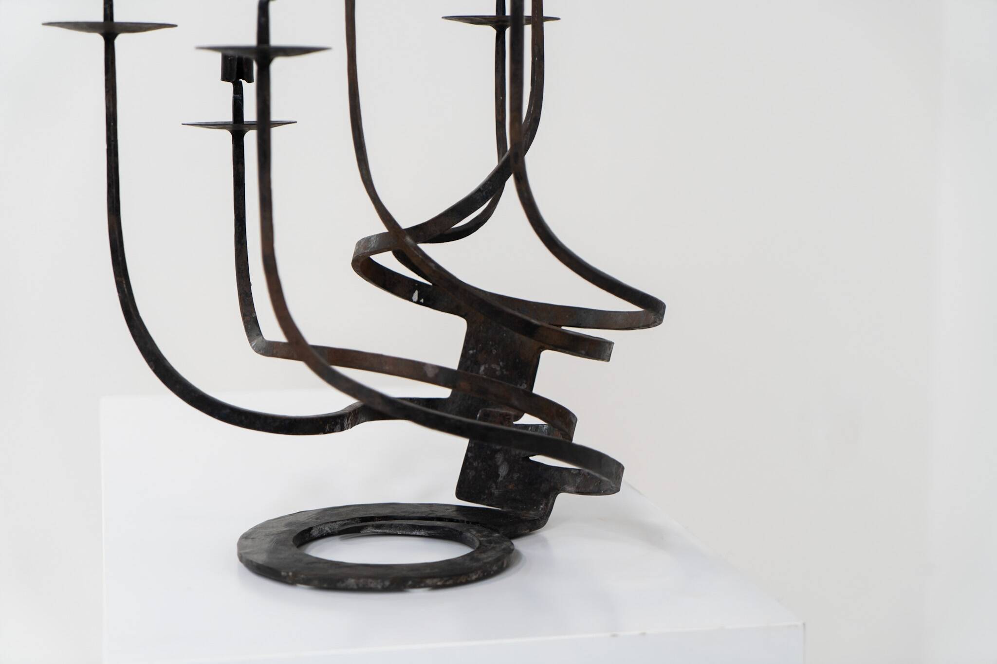 Brutalist candelabra in the manner of Jean Touret