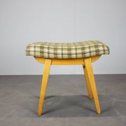 Mid-Century Upholstered Stool or Footstool, Czechoslovakia, 1970