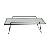 Vintage coffee table wrought iron and glass