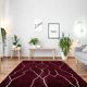 Tapis marocain moderne rouge foncé