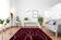 Tapis marocain moderne rouge foncé