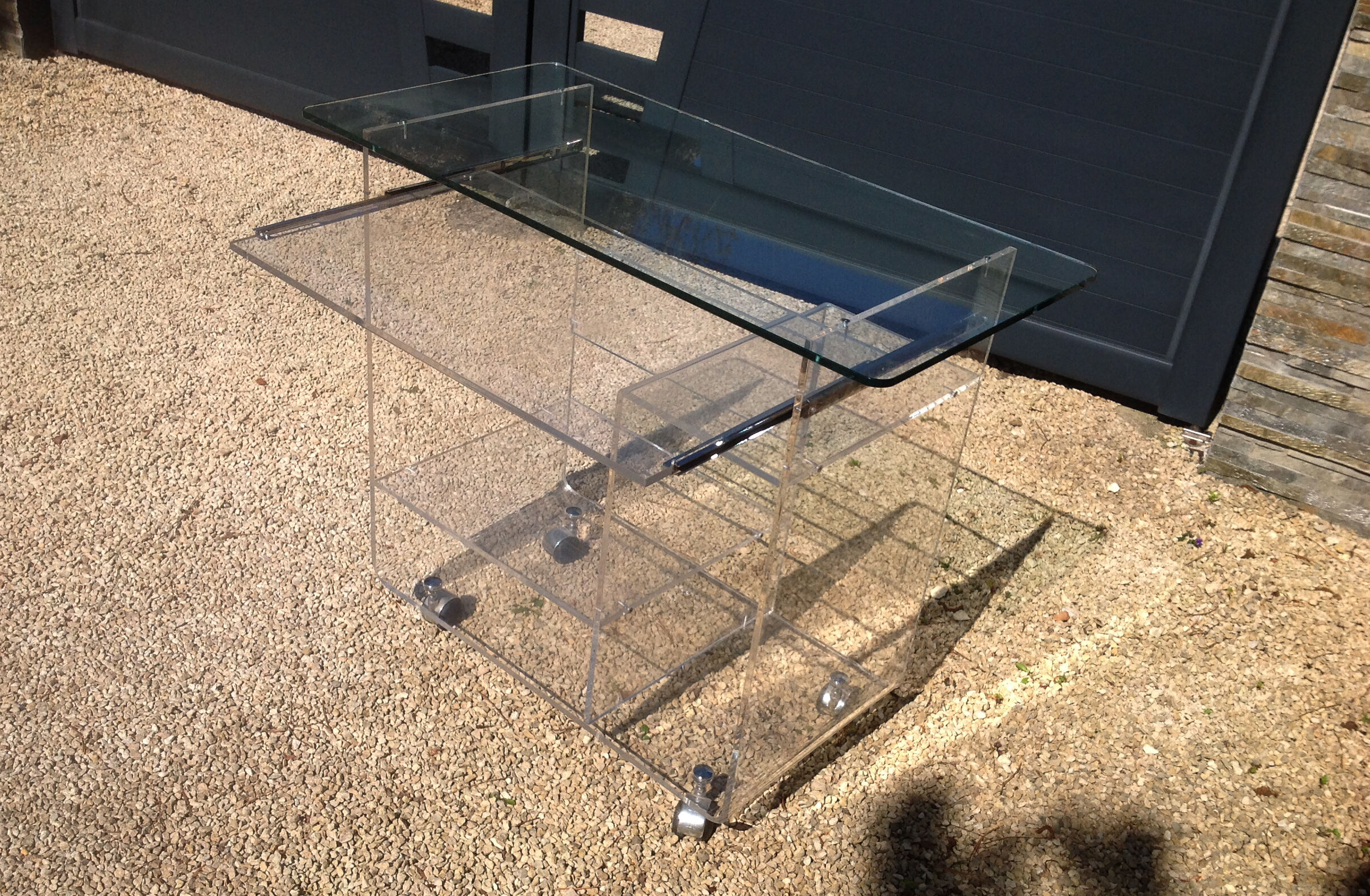 David Lange vintage plexiglass table