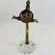 Antique wall lamp with swan neck + pleated green tulip - Art Deco
