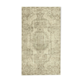 Handmade Distressed Oriental Beige Carpet 163 cm x 281 cm - 38904