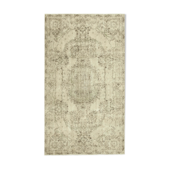 Tapis beige oriental détresse fait à la main 163 cm x 281 cm - 38904