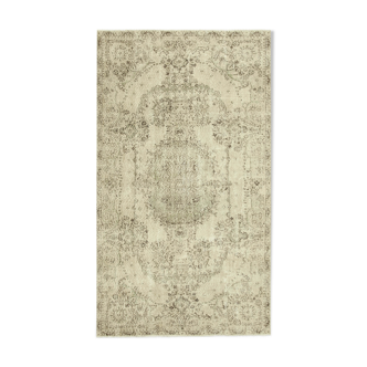 Handmade Distressed Oriental Beige Carpet 163 cm x 281 cm - 38904