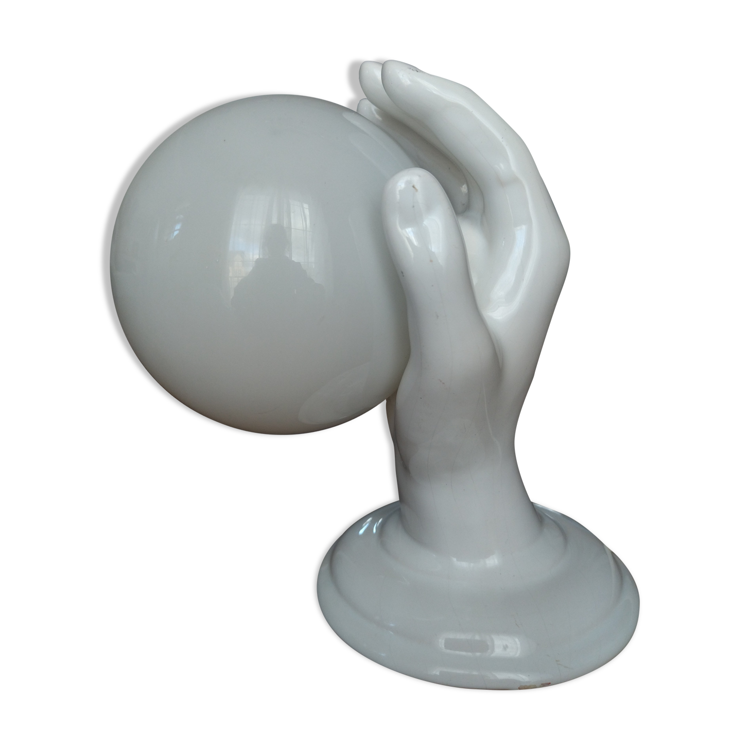 Ceramic wall lamp in the shape of a vintage hand