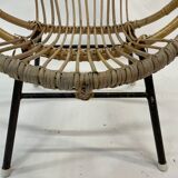 Vintage rattan chair by Dirk van Sliedregt Rohe Noordwolde 1960 in the Netherlands