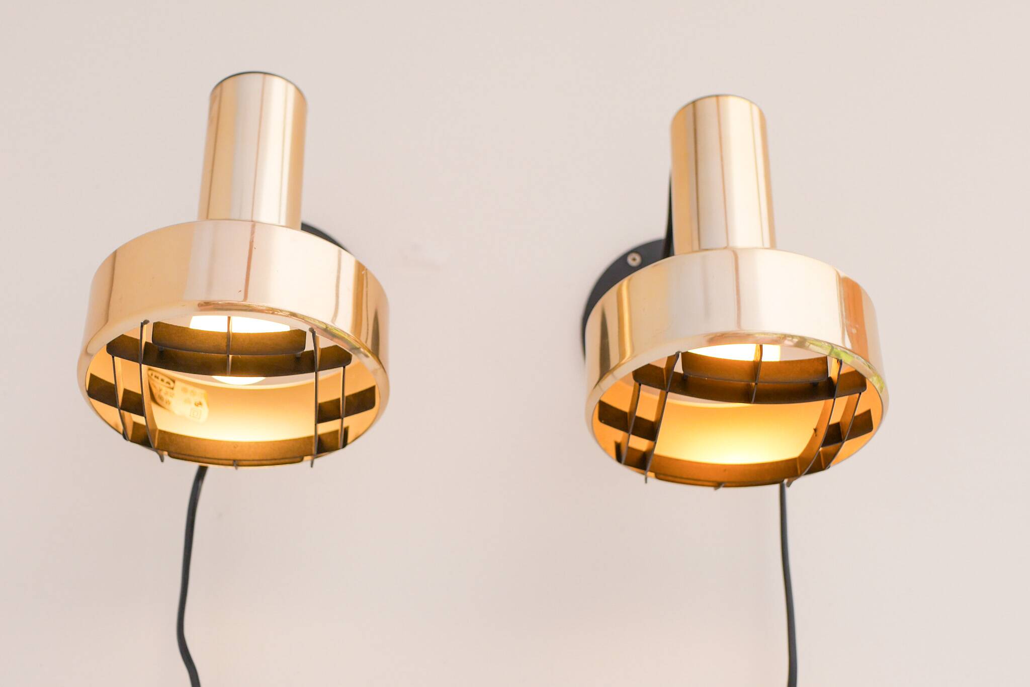 Vintage IKEA Golden wall Sconces, Swedish modern design