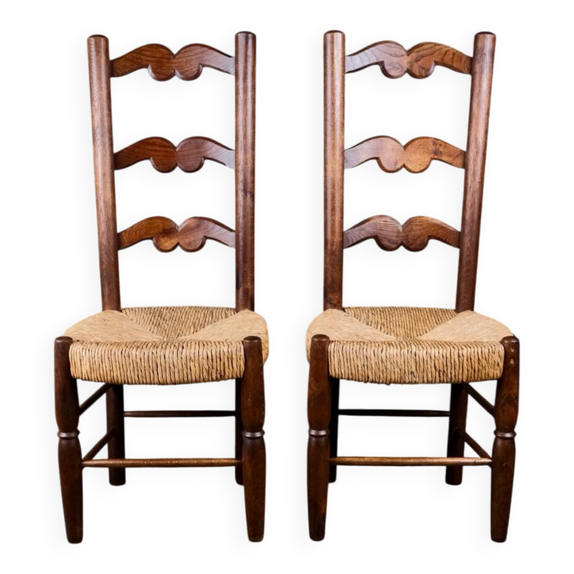 Pair of folk art chairs, France, mid-20th century