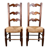 Pair of folk art chairs, France, mid-20th century
