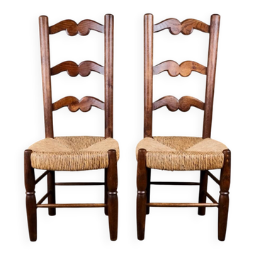 Paire de chaises art populaire, France, milieu XXe