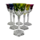 Val Saint Lambert, 6 coloured crystal Roemer glasses, 19 cm