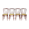 Set de 4 chaises bistrot cannées Sautto et Liberale-Naples - vers 1950