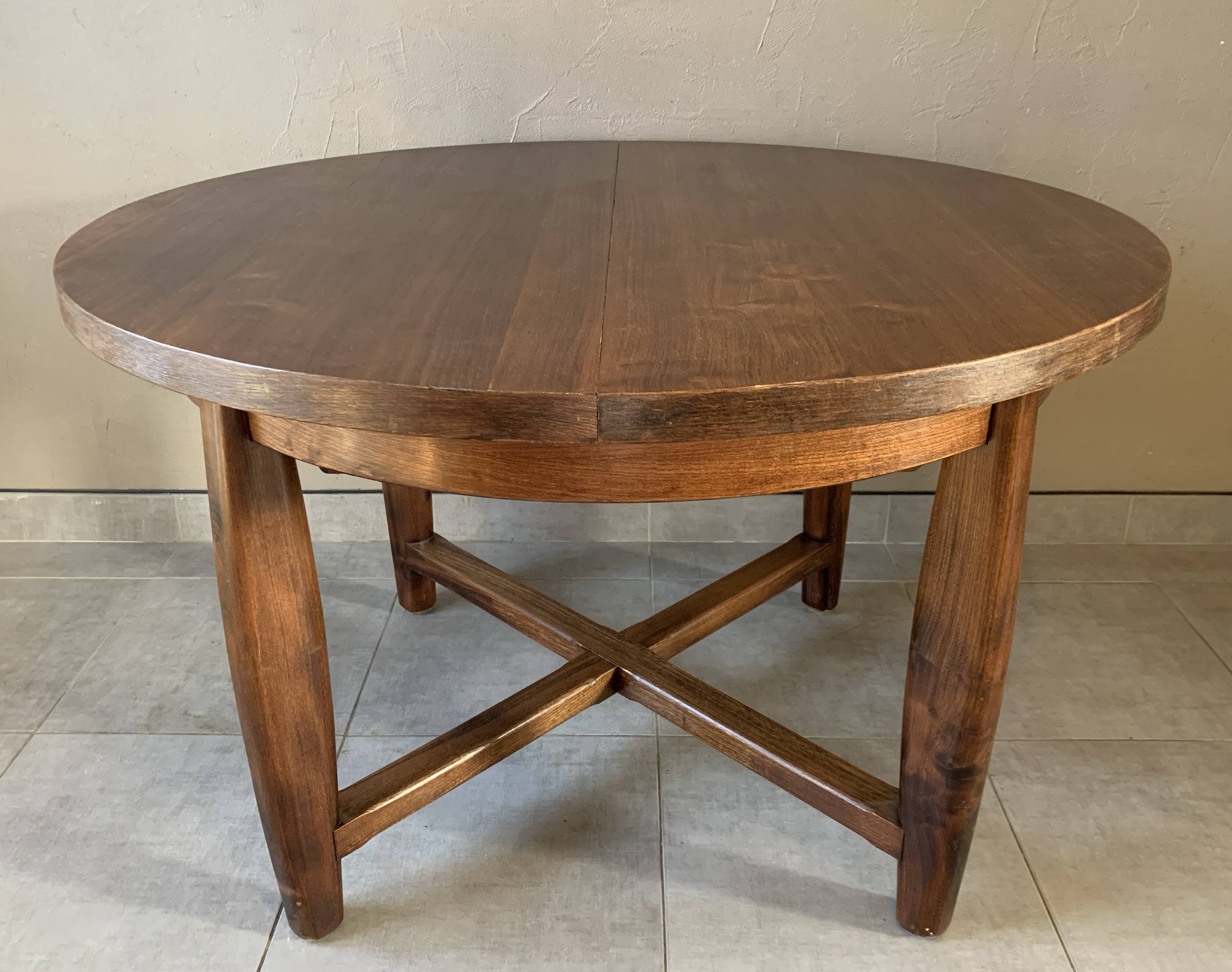 Vintage extendable wooden table from the 50s with independent extension