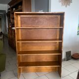 Vintage brutalist oak bookcase