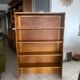 Vintage brutalist oak bookcase