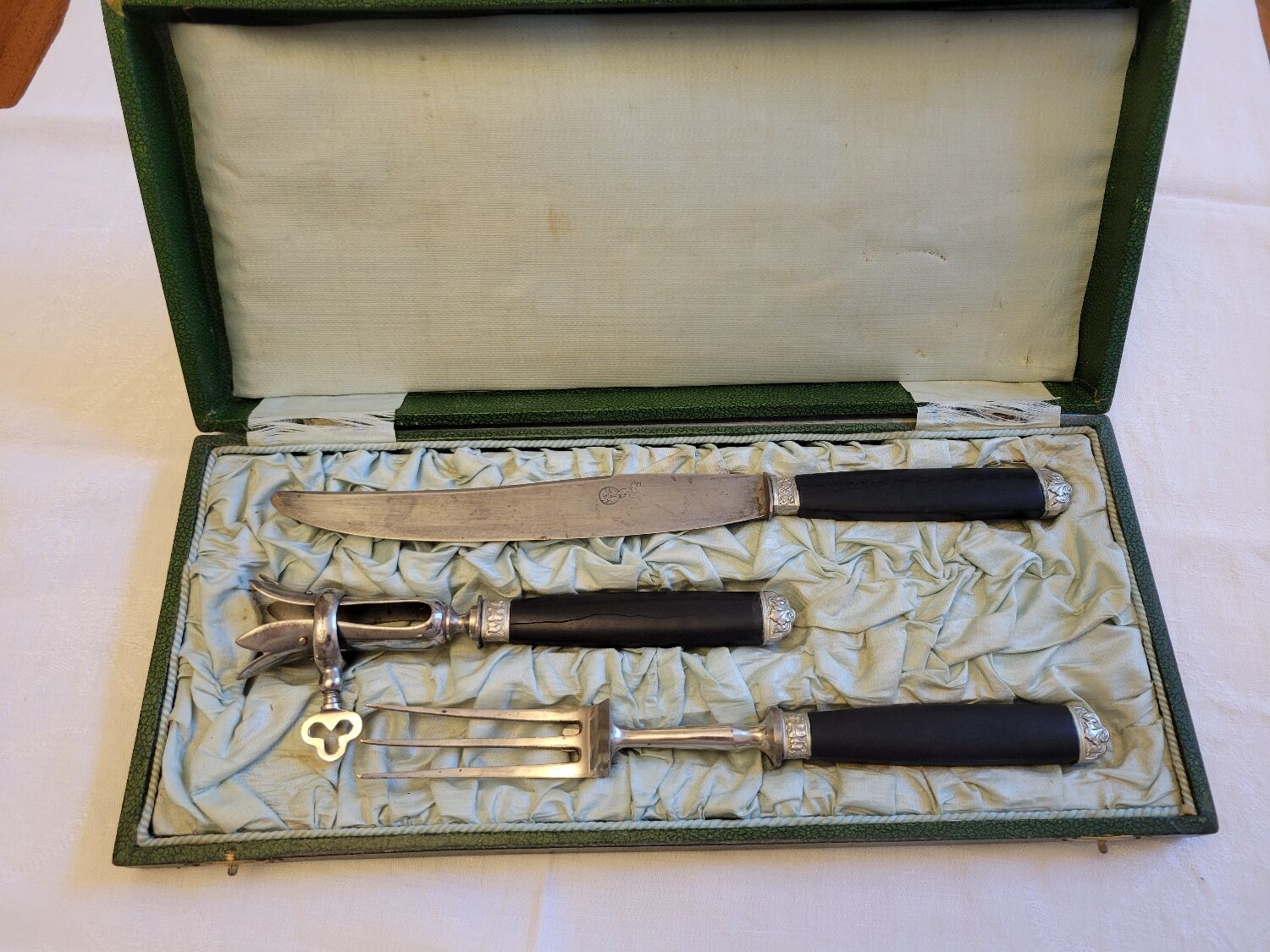 Ebony leg of lamb cutlery service, late 19th century