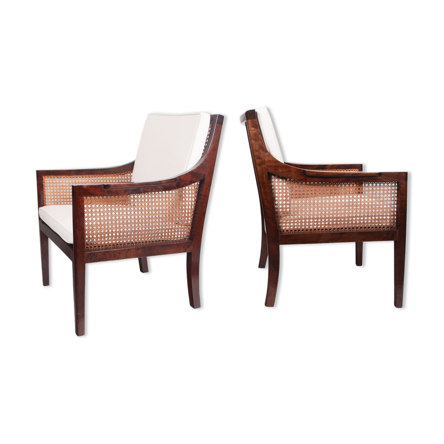 Pair of Danish 1940s bergere armchairs