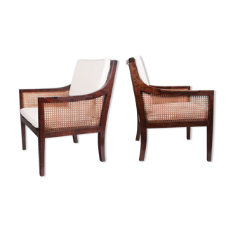 Pair of Danish 1940s bergere armchairs