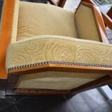 Paire de fauteuils et poufs art-déco