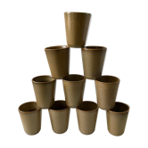 Lot de 10 verres en grès Digoin Sarreguemines années 70