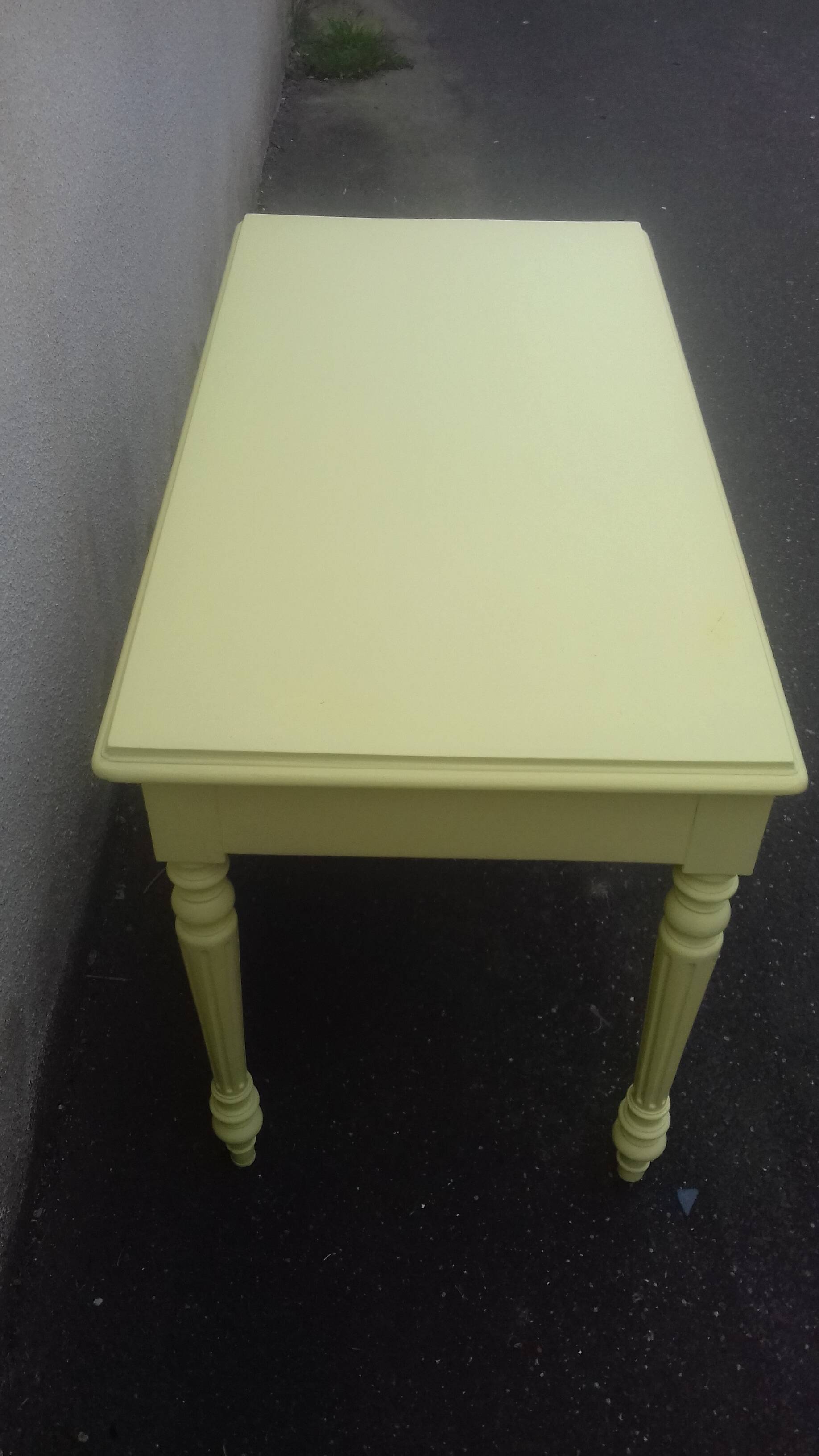 Beautiful 4-person table/or straw yellow desk 1940