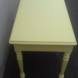 Beautiful 4-person table/or straw yellow desk 1940