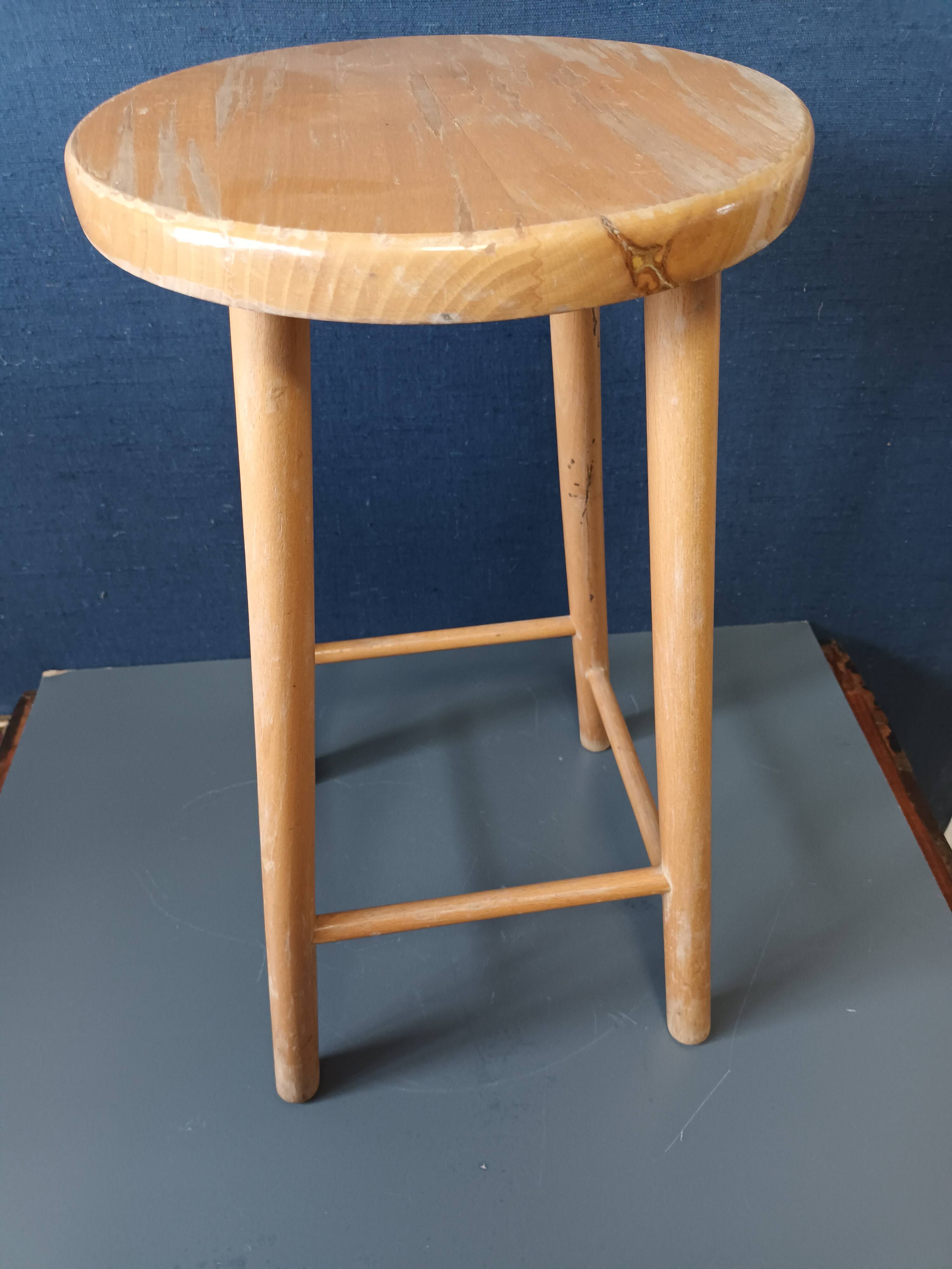 Beech wooden stool