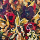Oil on cardboard by J.-P. Ducos still life 1960
