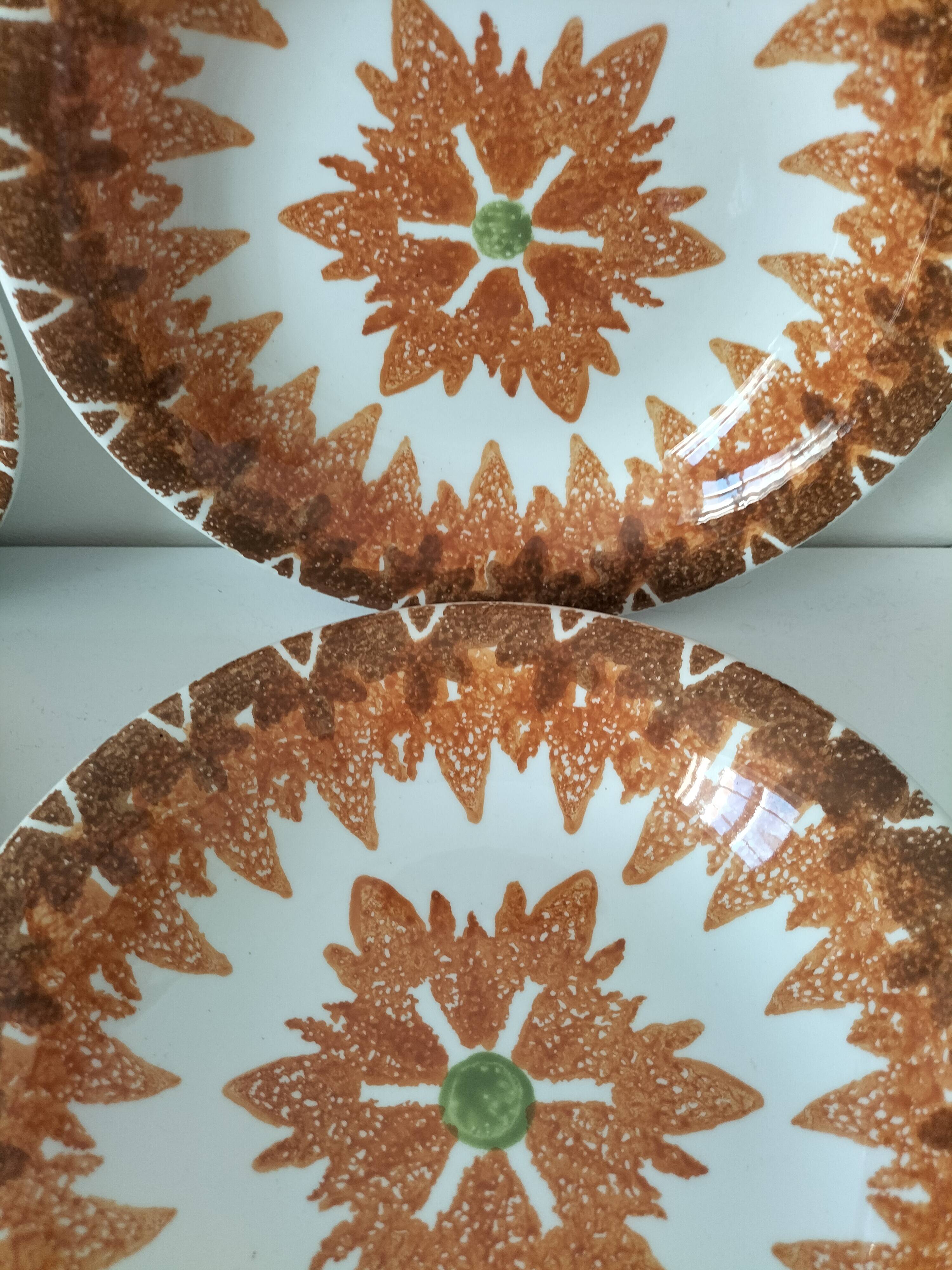 Set of 6 Vintage Italian Ironstone Plates S. Giovanni Valdarno