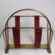 Brass and leather magazine holders, France, 50s