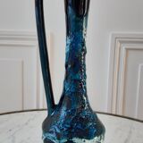 Fat Lava blue ceramic vase 60s