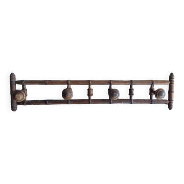 Porte-manteau Bistrot ancien en bois tourné
