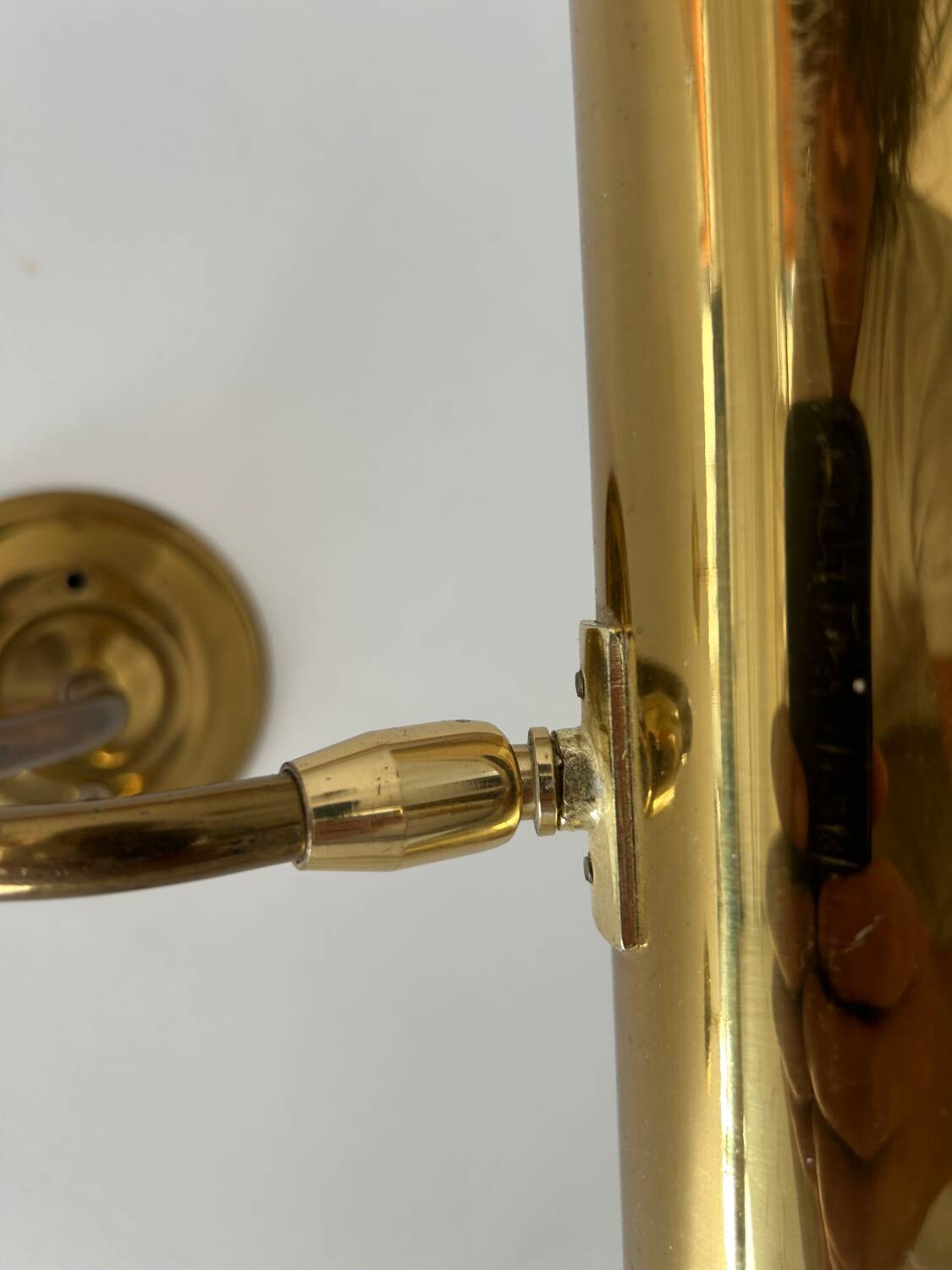 Pair of vintage XL adjustable brass wall lights, France 1970