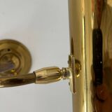 Pair of vintage XL adjustable brass wall lights, France 1970