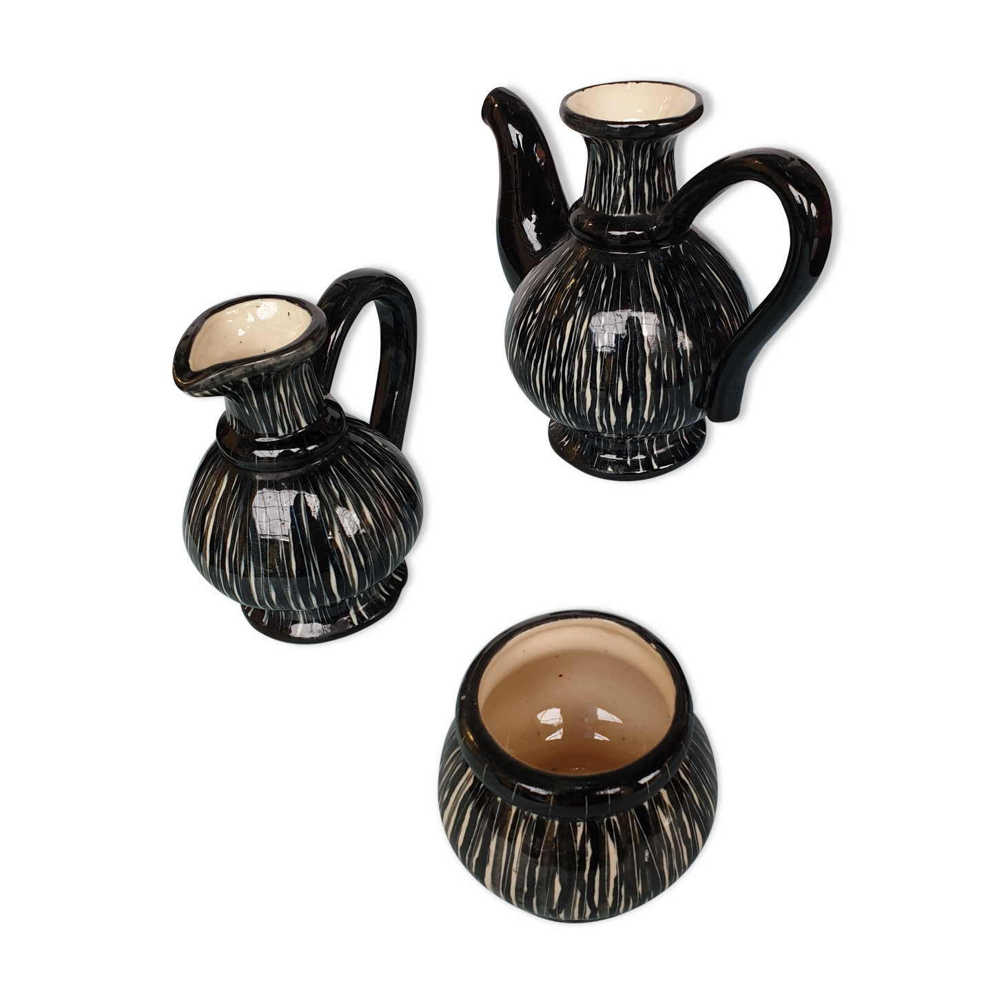 Vallauris 60s set 3 pieces signed Fase