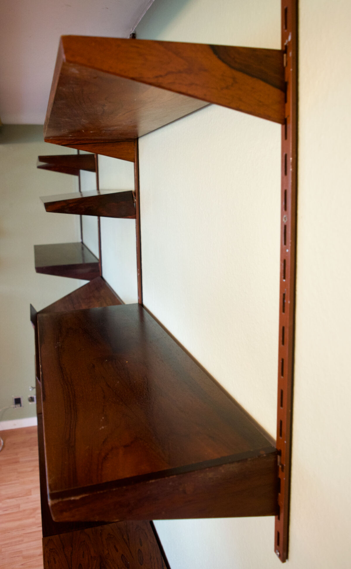 Midcentury Modular Rosewood Wall System by Kai Kristiansen for FM Møbler, 1960s. Set of 17.