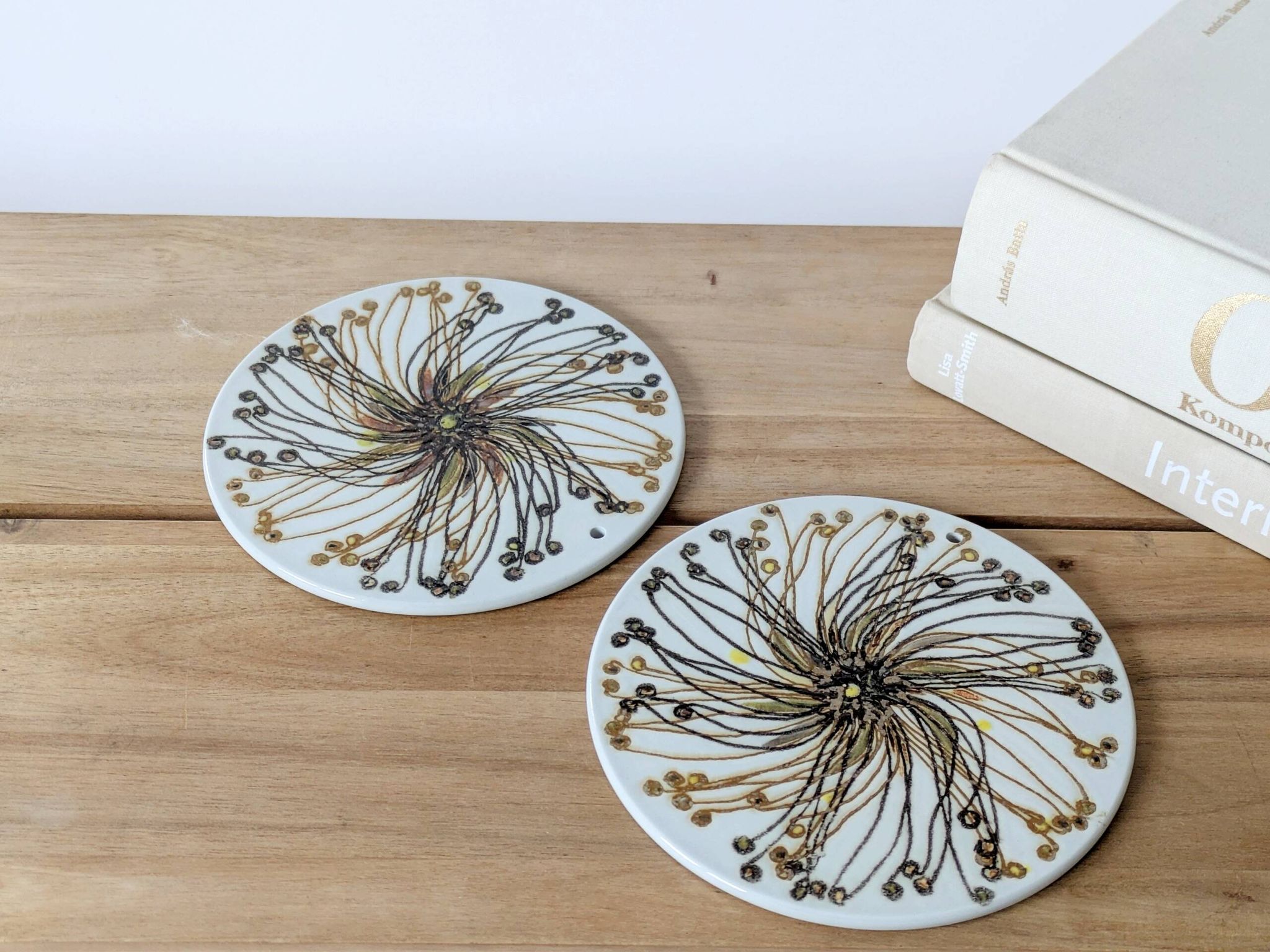 Set of 2 Royal Copenhagen trivets, Denmark, 1970s