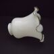 White Opaque Glass Bell Shaped Shade With Contrasting Frilled Edge