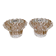 Lot de 2 bougeoirs vintage en verre moulé