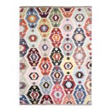 8x11 Vintage Multicolor Handmade Wool Kilim Rug, 254x348Cm